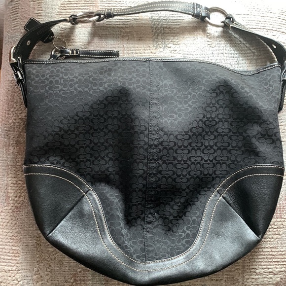 Coach Canvas With Leather Trim Hobo Bag #1461 - Picture 2 of 9